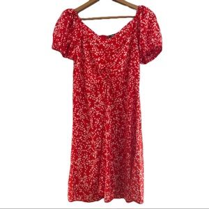 NWOT Red Floral Short Sleeve Dress